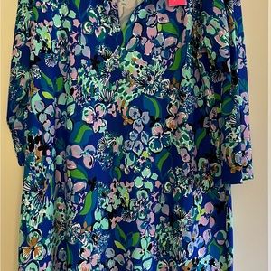 Lilly Pulitzer NEW Nadine Dress Blue Grotto Twilight Tropics Size XL